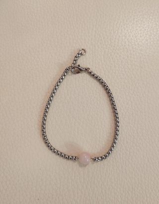 Pulsera Acero Cuarzo Rosa
