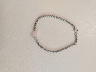 Pulsera Acero Cuarzo Rosa