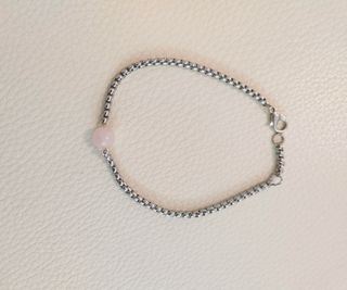 Pulsera Acero Cuarzo Rosa