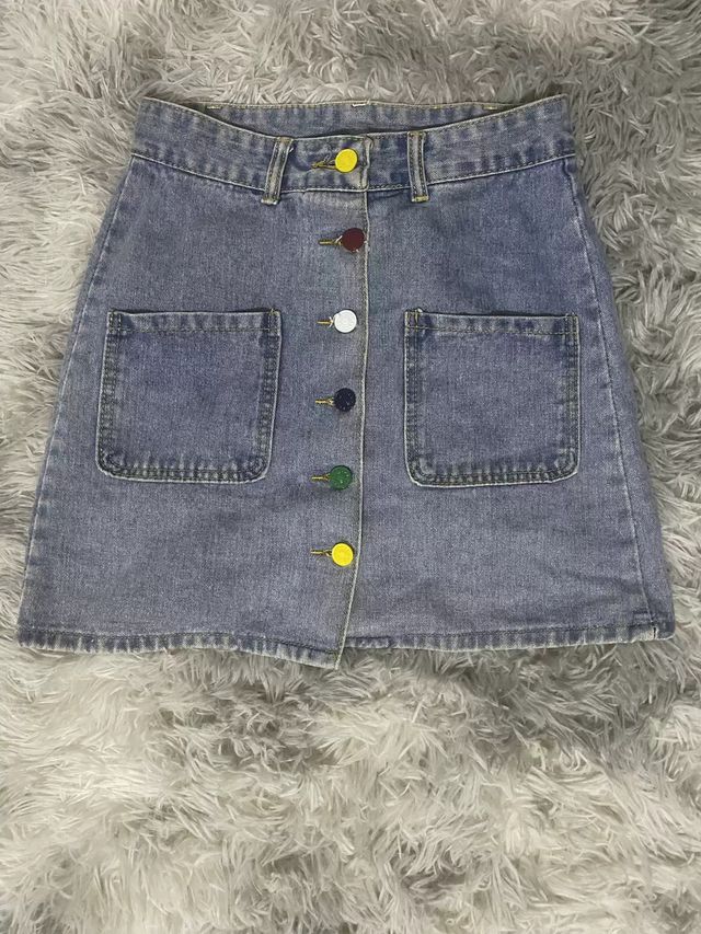 Gonna in denim blu fgfjh