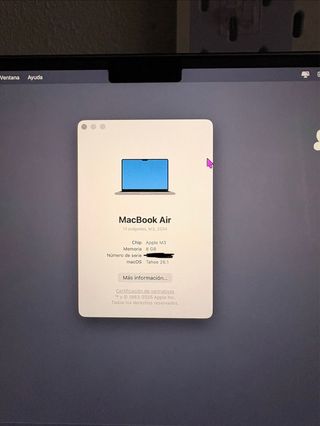 MacBook Air M3 13 2024 Plata 8GB