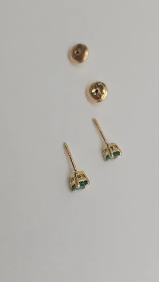 Pendientes de oro ley 750 con esmeraldas