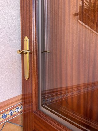 Puerta de madera interior con cristal