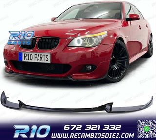 SPOILER LIP BMW E60 E61 07-10 LOOK M5 NEGRO BRILLO