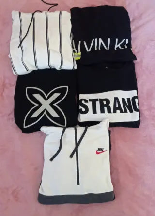 Lote 5Sudaderas: CK, Nike, Estra,Munich Bershka