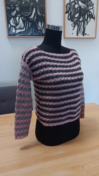 Jersey rayas hecho a mano