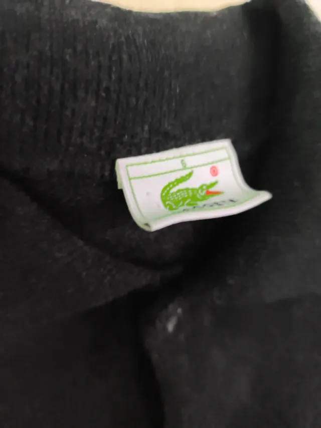 Jersey Lacoste Lana Negro y Gris