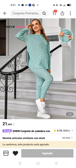 Conjunto premamá SHEIN S/36 verde