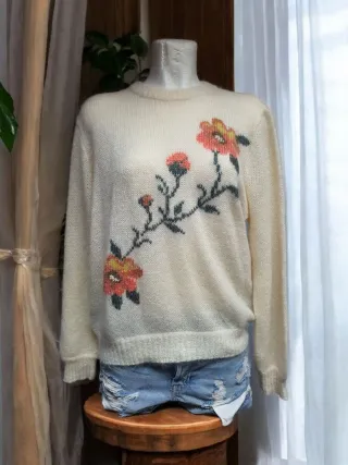 Maglione vintage floreale mohair L
