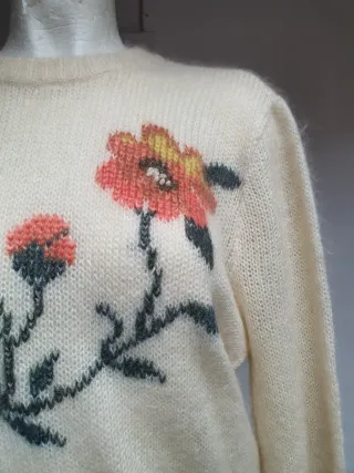 Maglione vintage floreale mohair L