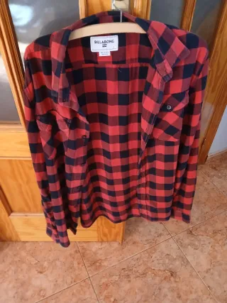 Camisa cuadros Billabong roja y negra Talla L