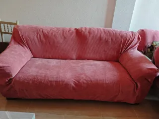 Sofá de piel marrón 2+3 plazas