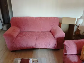 Sofá de piel marrón 2+3 plazas