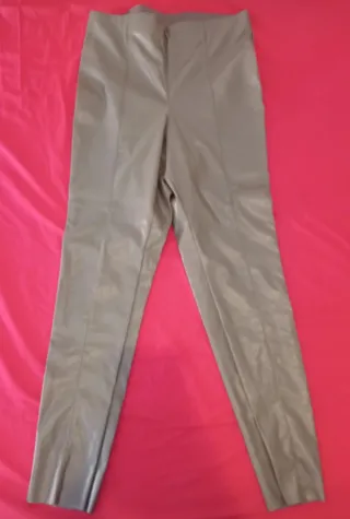 Pantalones polipiel mujer talla 44 verde