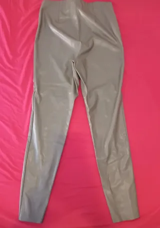 Pantalones polipiel mujer talla 44 verde