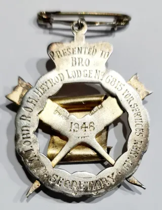 Medalla Masónica de Secretario, plata de ley.