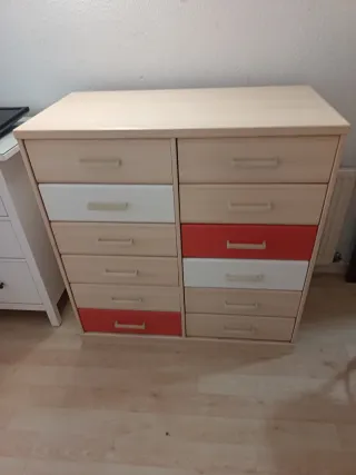 Mueble cajonero madera y platico