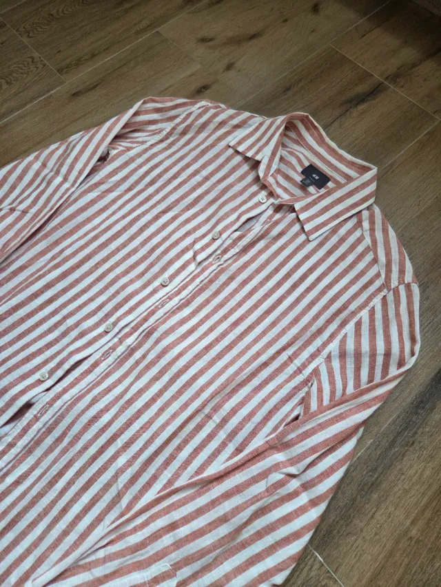 Camisa H&M Rayas Rojas y Blancas Talla M