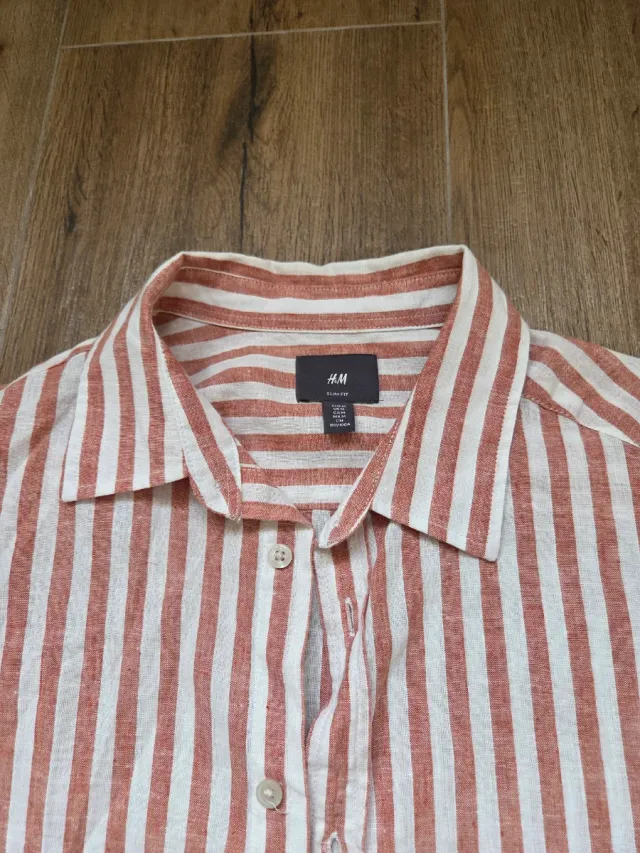 Camisa H&M Rayas Rojas y Blancas Talla M