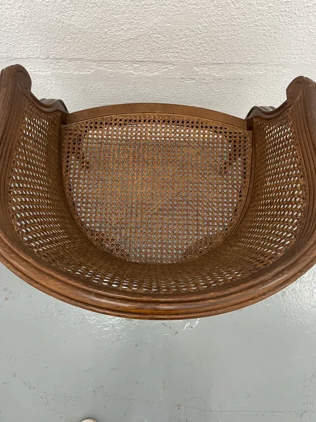 Butaca Luis XVI Ratán y Madera Vintage