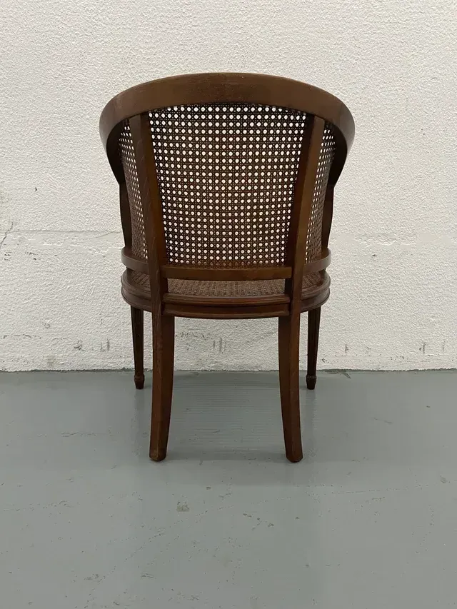 Butaca Luis XVI Ratán y Madera Vintage