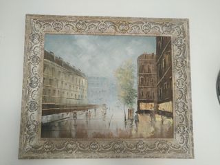 Quadri Parigi Pittura ad Olio Cornice in Legno