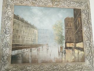 Quadri Parigi Pittura ad Olio Cornice in Legno