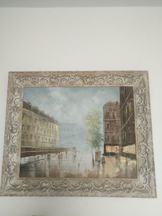 Quadri Parigi Pittura ad Olio Cornice in Legno