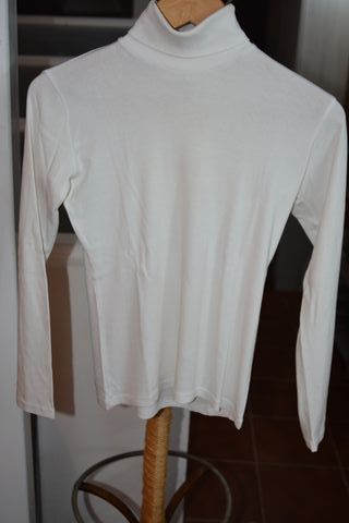 Jersey cuello alto blanco