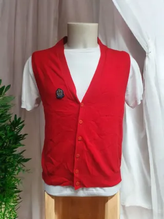 Gilet Benetton 100% Lana Vintage Anni '80 Tg 48
