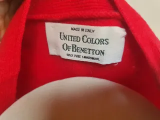 Gilet Benetton 100% Lana Vintage Anni '80 Tg 48