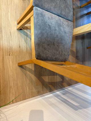 6 Sillas de Comedor Madera Tapizadas Gris