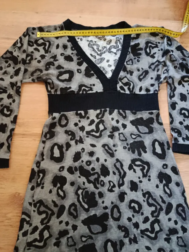 Vestido punto manga larga estampado