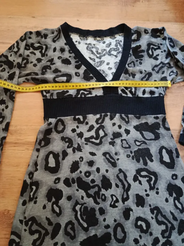 Vestido punto manga larga estampado