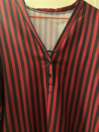 Camisa Rayas Rojo y Negro