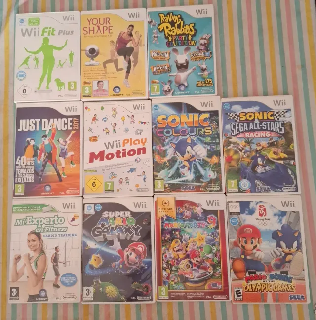 Lote Juegos Wii: Fit Plus, Just Dance, Mario Galax