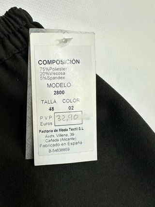 Pantalón señora Marusela Talla 48 Negro