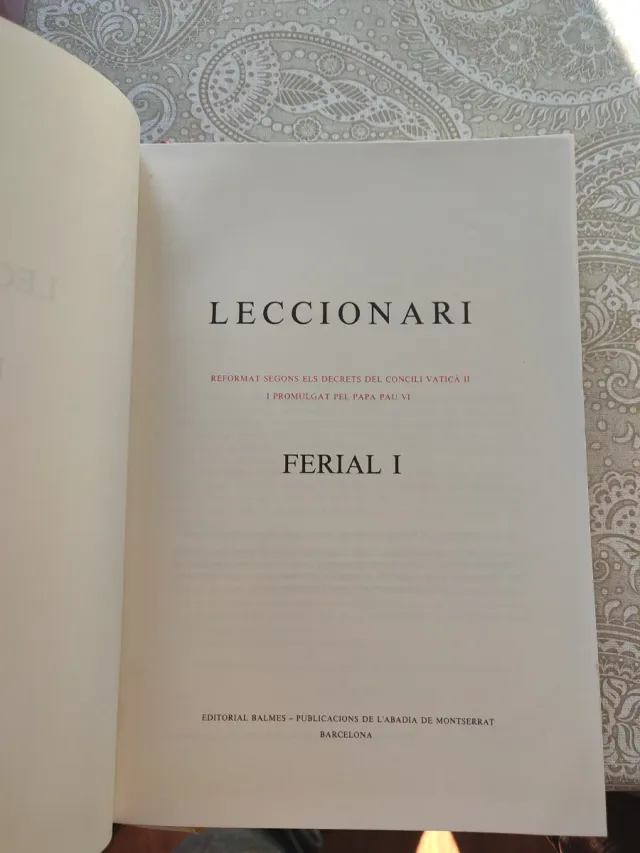 Misal Roma , Ferial i Leccionari
