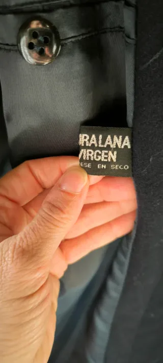 Abrigo Lana Azul Marino Talla 52