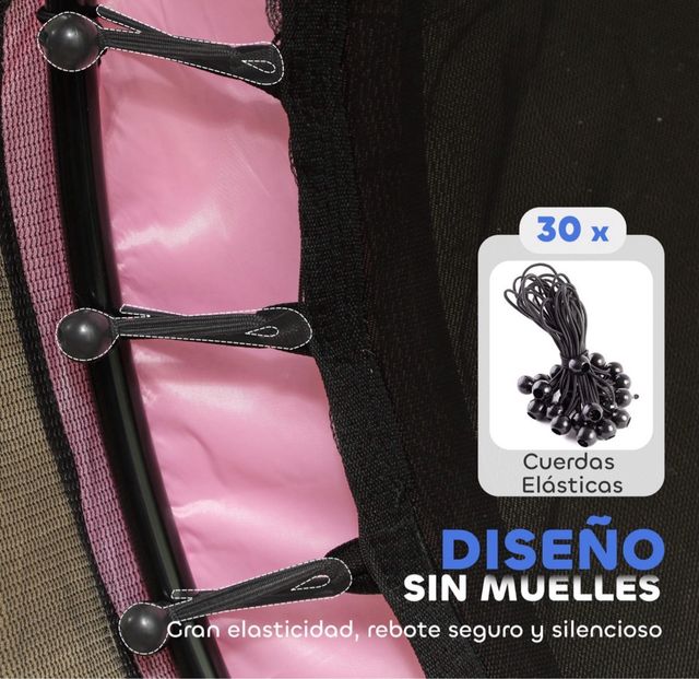 Trampolino elastico rosa per bambini