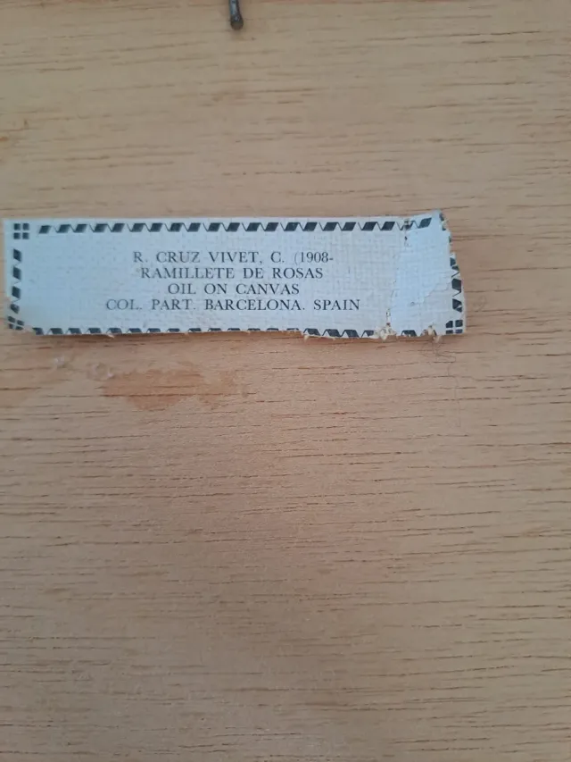 Cuadro flores antiguo marco dorado