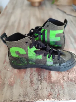 Diesel zapatillas de caña alta verde militar