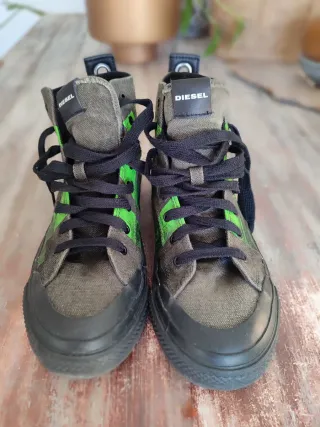 Diesel zapatillas de caña alta verde militar