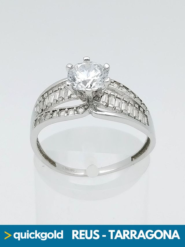 035-01-00712 ANILLO ORO BLANCO 18K CIRCONITAS