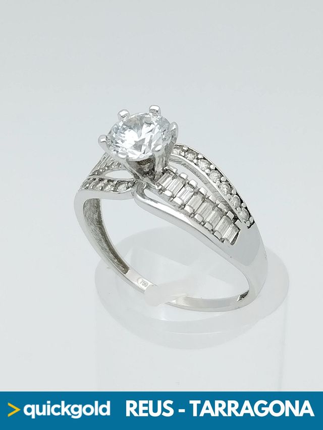 035-01-00712 ANILLO ORO BLANCO 18K CIRCONITAS