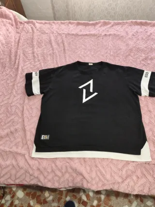 Camiseta manga corta hombre negra y blanca