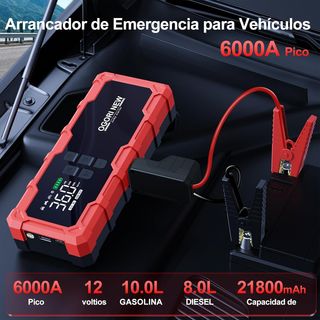 Arrancador Batería 12V 6000A + Compresor