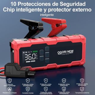 Arrancador Batería 12V 6000A + Compresor