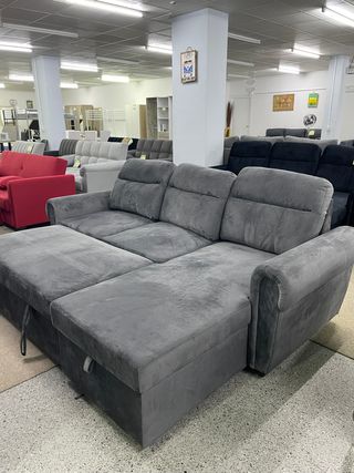 Sofá Cama Chaise Longue Gris - envio gratis