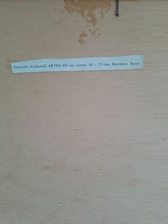 Cuadro antiguo mujer marco dorado